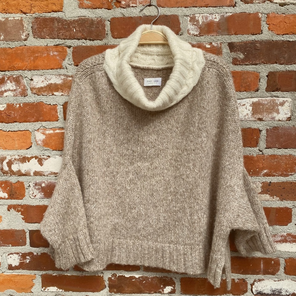 MERSEA Lima Luxe Alpaca Blend Oversized Pullover Sweater One Size - Picture 2 of 6